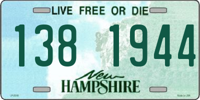 NH license plate 1381944