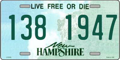 NH license plate 1381947