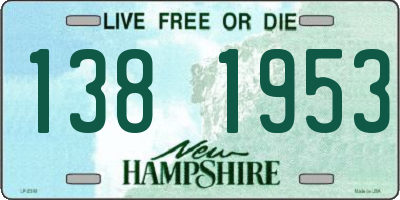 NH license plate 1381953