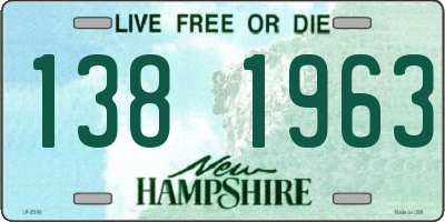 NH license plate 1381963