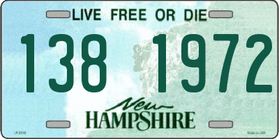 NH license plate 1381972