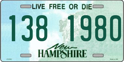 NH license plate 1381980
