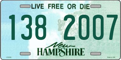 NH license plate 1382007