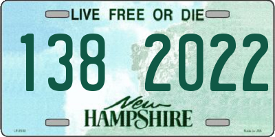 NH license plate 1382022