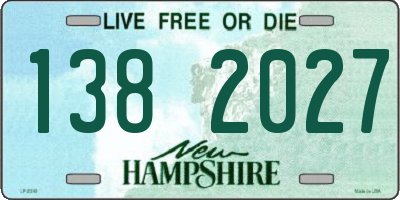 NH license plate 1382027