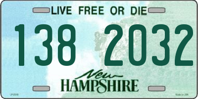 NH license plate 1382032