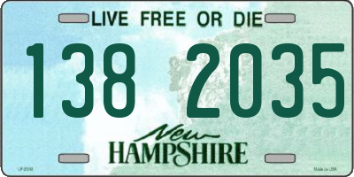 NH license plate 1382035