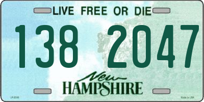 NH license plate 1382047