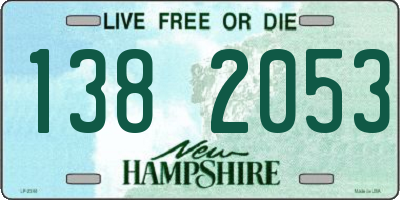 NH license plate 1382053