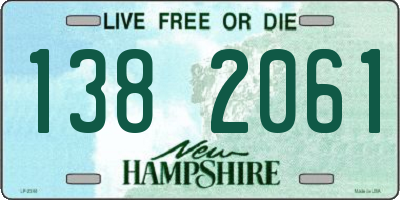 NH license plate 1382061