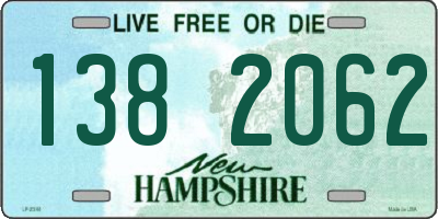 NH license plate 1382062