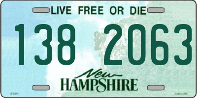 NH license plate 1382063