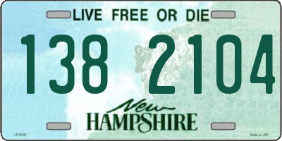 NH license plate 1382104