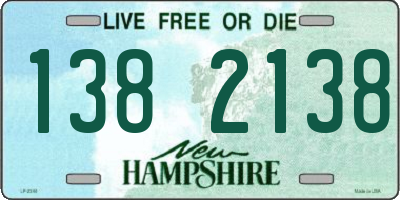 NH license plate 1382138