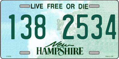 NH license plate 1382534