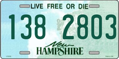 NH license plate 1382803