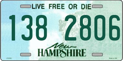 NH license plate 1382806