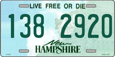 NH license plate 1382920