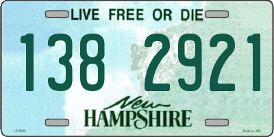 NH license plate 1382921