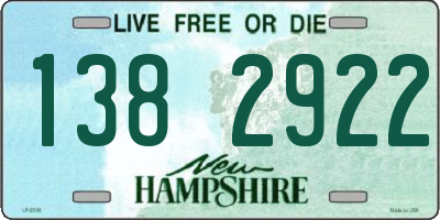 NH license plate 1382922