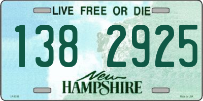 NH license plate 1382925