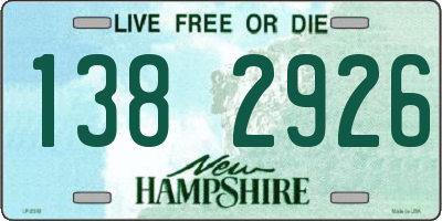 NH license plate 1382926
