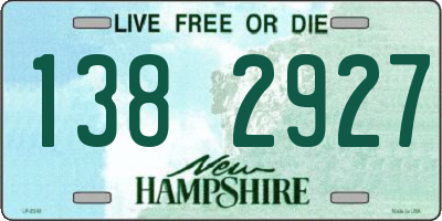 NH license plate 1382927