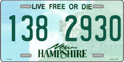 NH license plate 1382930