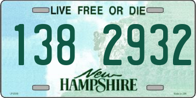 NH license plate 1382932