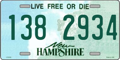 NH license plate 1382934