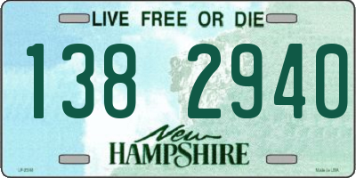 NH license plate 1382940