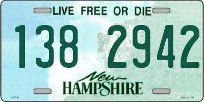 NH license plate 1382942