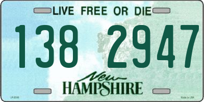 NH license plate 1382947