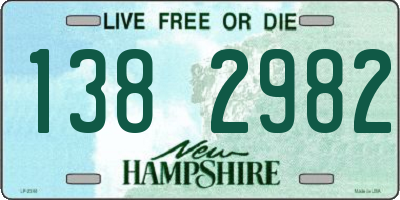 NH license plate 1382982