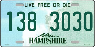 NH license plate 1383030