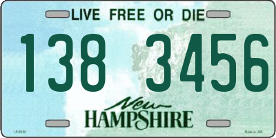 NH license plate 1383456