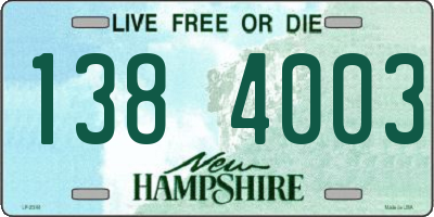 NH license plate 1384003