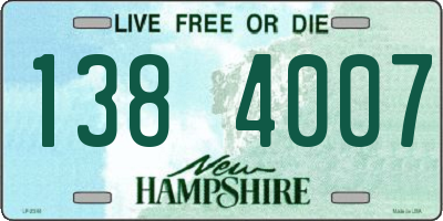 NH license plate 1384007