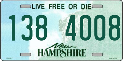 NH license plate 1384008