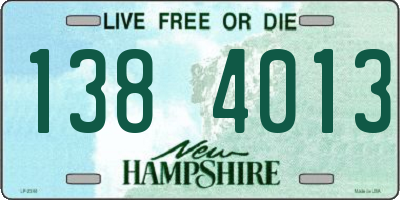 NH license plate 1384013