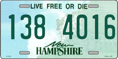NH license plate 1384016