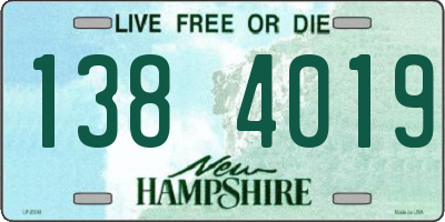 NH license plate 1384019