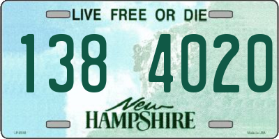 NH license plate 1384020