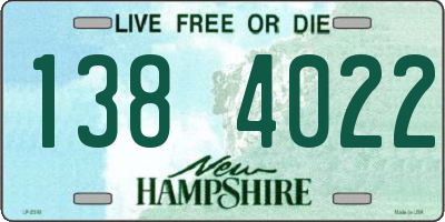 NH license plate 1384022