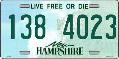 NH license plate 1384023