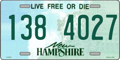NH license plate 1384027