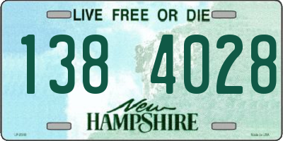 NH license plate 1384028
