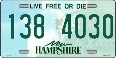 NH license plate 1384030