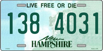 NH license plate 1384031