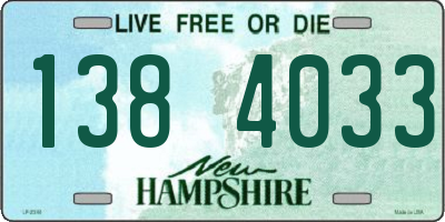 NH license plate 1384033